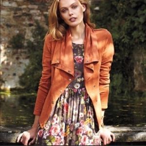 Saturday Sunday 'Tavi' Knit Moto Jacket in Orange